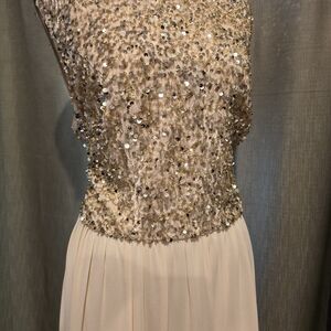 Sequined Blush Pink Evening Dress